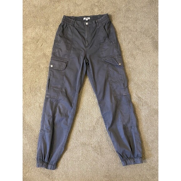 Garage Pants - Garage Charcoal Grey Y2K- Inspired  Cargo Baggy Joggers Elevated Basic Size XS